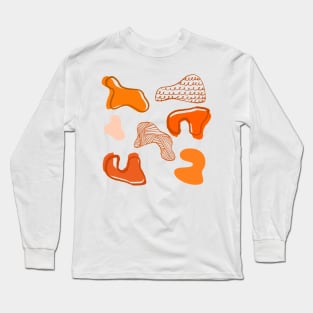 Orange Amorphous Pattern Long Sleeve T-Shirt